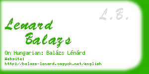 lenard balazs business card