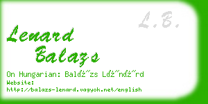 lenard balazs business card